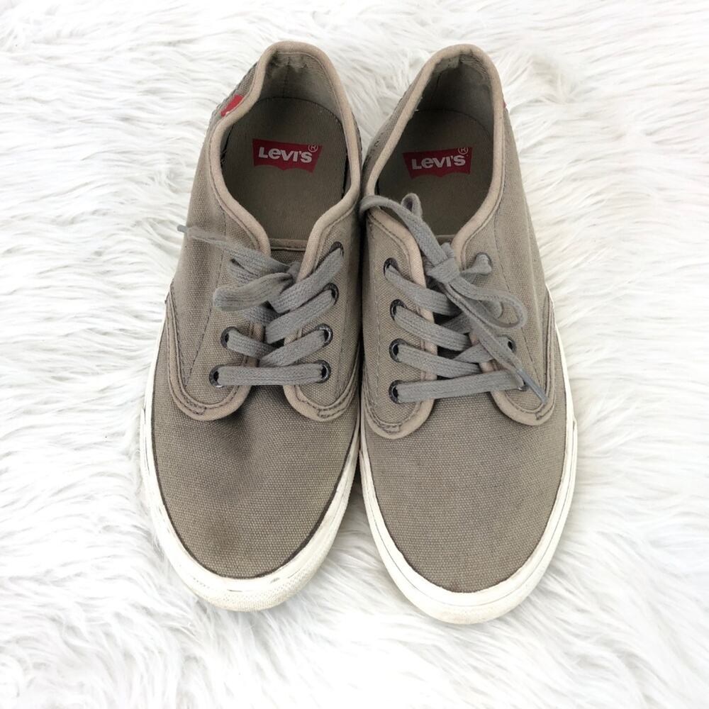 Levi’s 5.5 Womens Taupe Lace-up Canvas Sneakers - Picture 6 of 8